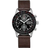 Hamilton Khaki Aviation Converter Converter Chronograph Leather Strap Watch, 44mm In Black