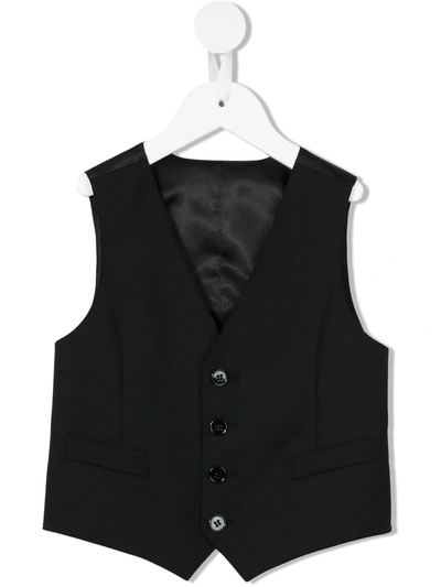 Dolce & Gabbana Kids' Formal Waistcoat In Black