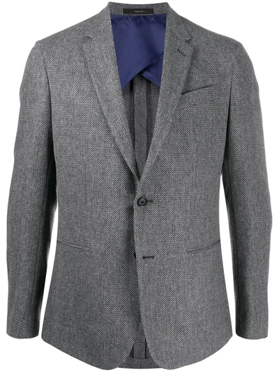 Paul Smith Fitted Long Sleeve Blazer In Grey