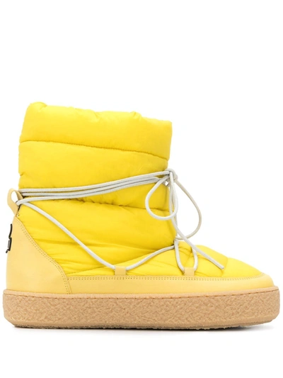 Isabel Marant Zimlee Padded Ankle Boots In Yellow