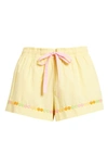 Bando Daisy Chain Sleep Shorts In Yellow