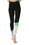 Electric & Rose Sunset High-rise Tie-dye Leggings In Black Rainbow