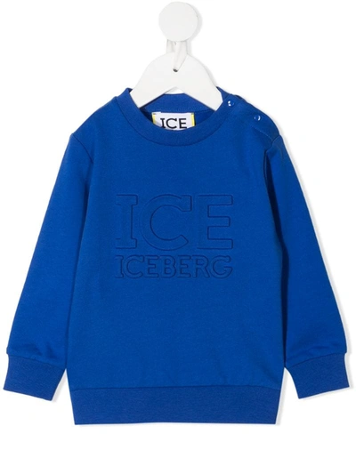 Iceberg Babies' Embossed Logo Sweatshirt In Blue