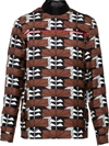 Prada Geometric Pattern Shirt In Brown