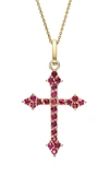 DRU 14K YELLOW GOLD GOTHIC CROSS NECKLACE