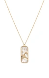 L'ATELIER NAWBAR ELEMENTS OF LOVE 18K YELLOW GOLD EARTH PENDANT NECKLACE