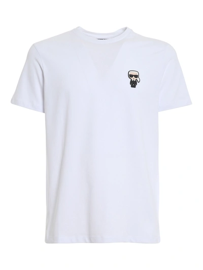 Karl Lagerfeld Logo-patch Crew Neck T-shirt In White