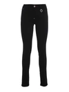 Philipp Plein Skull Button Jeggings In Black In Black