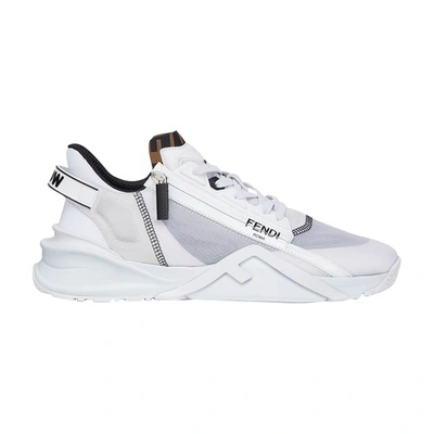 Fendi Zip Running Style Sneakers In White