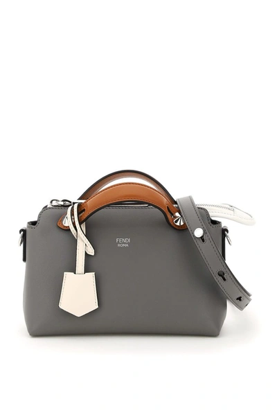 Fendi Women's Mini By The Way Colorblock Leather Satchel In Grey,white,brown