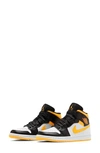 Jordan 1 Mid Se Sneaker In White/ Laser Orange/ Black
