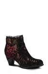 L'artiste Dessa Bootie In Bordeaux Multi Suede