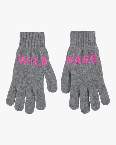 Quinton Chadwick Wild & Free Gloves In Grey/pink