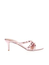 VALENTINO GARAVANI ROCKSTUD SLIDE SANDALS IN PINK