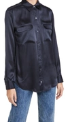Equipment Signature Solid Button-down Shirt In Blue