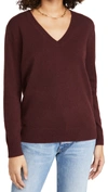 VINCE WEEKEND V NECK CASHMERE SWEATER,VINCE50804