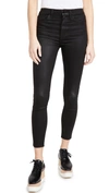 Joe's Jeans The Charlie High-rise Coated Ankle Skinny Jeans In Black