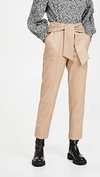 Jonathan Simkhai Tessa Vegan Leather Tie Waist Pants In Camel