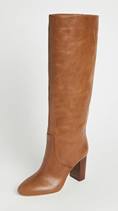 Loeffler Randall Goldy Leather Knee Boots In Safari