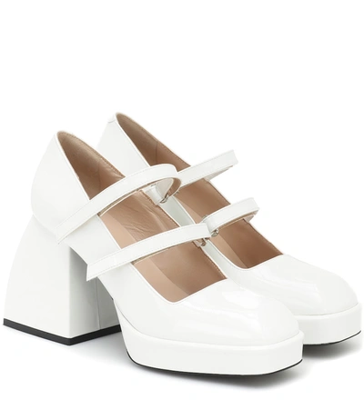 Nodaleto Bulla Babies Patent Leather Pumps In White