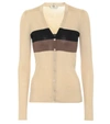 FENDI COLORBLOCKED RIBBED KNIT SILK CARDIGAN,P00491842