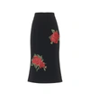 DOLCE & GABBANA EMBROIDERED CRÊPE PENCIL SKIRT,P00508994