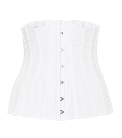 Dolce & Gabbana 棉质紧身胸衣式腰带 In White