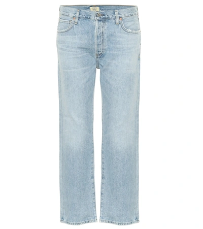 Citizens Of Humanity Emery Distressed High-rise Straight-leg Jeans In Blue