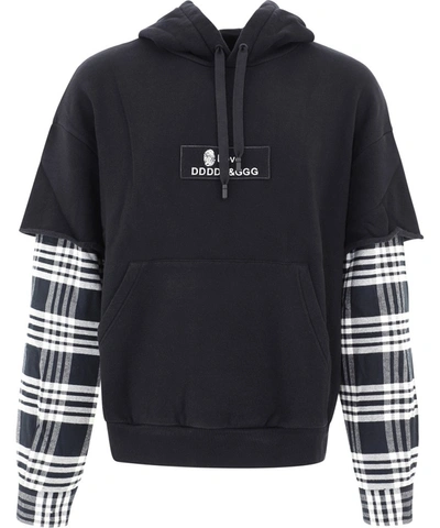 Dolce & Gabbana Hoodie With Print And Patch In Black