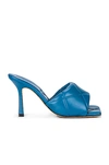 Bottega Veneta Women's Quilted High Heel Slide Sandals In Pacific