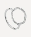 Monica Vinader Diamond And Sterling Silver Riva Circle Ring In Silver