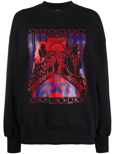 Msgm Graphic Print Sweatshirt In Black