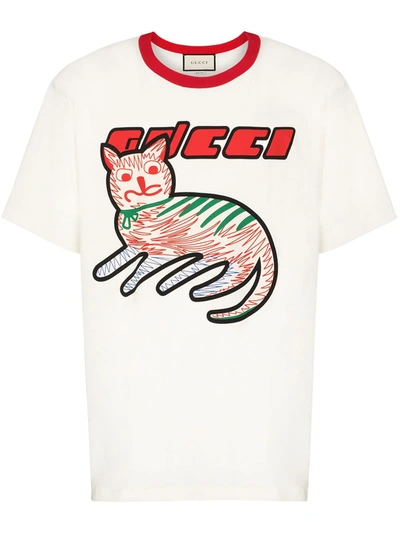 Gucci Cat Oversize T-shirt In White