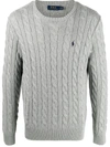 Polo Ralph Lauren Cable Knit Knitted Sweatshirt In Grey