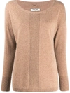 MAX & MOI RIBBED-CENTRE ROUND NECK jumper