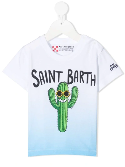 Mc2 Saint Barth Babies' Cactus Print T-shirt In White