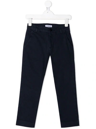 Paolo Pecora Kids' Straight-leg Cotton Trousers In Blue