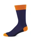 Marcoliani Men's Contrast Piqué Cotton Socks In Royal Blue