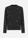 FENDI BAG BUG EYES COTTON SWEATSHIRT