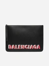 BALENCIAGA LOGO LEATHER POUCH