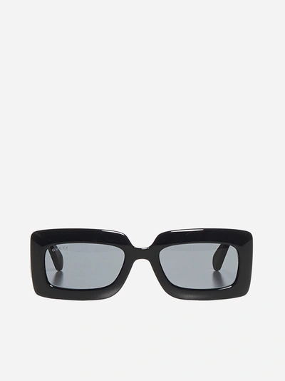 Gucci Double G-logo Rectangular Sunglasses