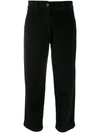 Nine In The Morning Cropped Corduroy Trousers In Black