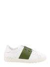 Valentino Open Color Block Leather Sneakers In White