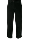 Nine In The Morning Cropped Corduroy Trousers In Black