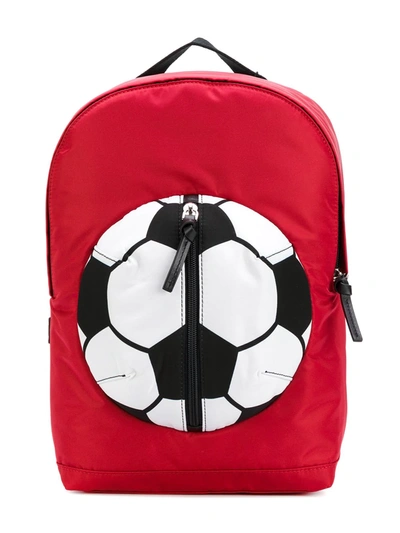 Dolce & Gabbana Kids' Soccer Ball Backpack In Red