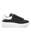 Alexander Mcqueen Men's Studded Two-tone Leather Sneakers In Black