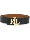 Ralph Lauren Reversible Belt In Hammered Cowhide In Black