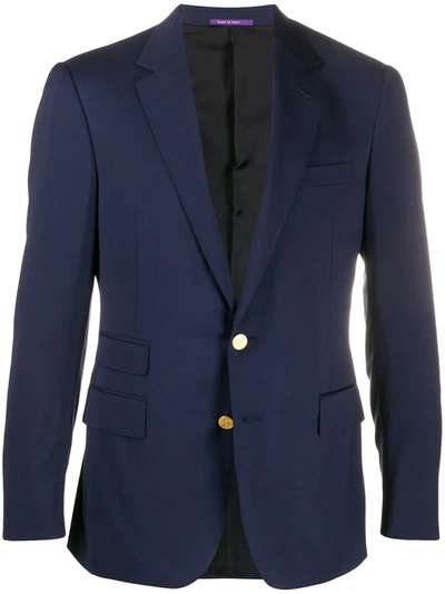 Ralph Lauren Gregory Wool Serge Notch-lapel Blazer In Blue