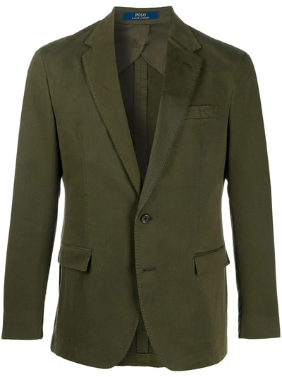 Polo Ralph Lauren Single-breasted Cotton Blazer In Green