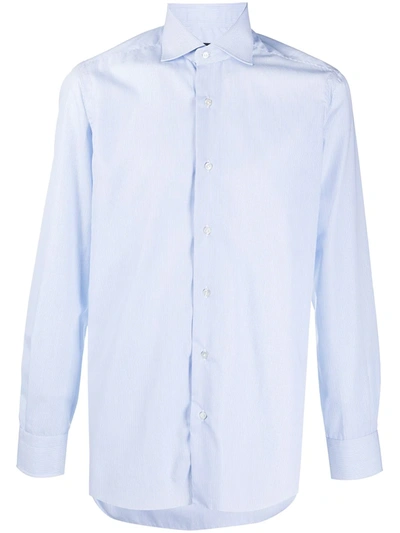 Barba Spread Collar Long-sleeved Shirt In White